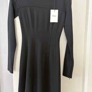 Theory Elegant Black Long Sleeve Dress